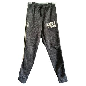 NBA Boys Small 8 Dark Grey Striped Comfy Joggers Stretch Waist
